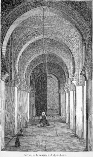 Intrieur de la mosque de Sidi-bou-Meddin.