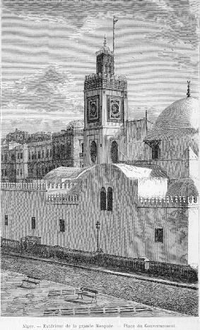 Alger. - Extrieur de la grande Mosque. - Place dy Gouvernement.