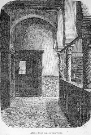 Galerie d'une maison mauresque.