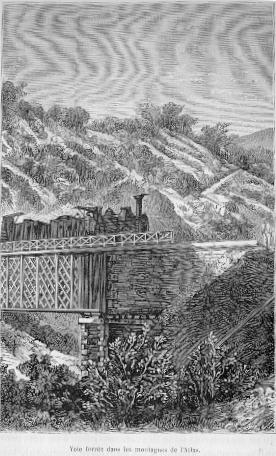 Voie ferre dans les montagnes de l'Atlas.