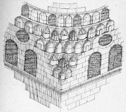 Fig. 51. - Tombe du Karafah (Dtail des stalactiques de la coupole.)