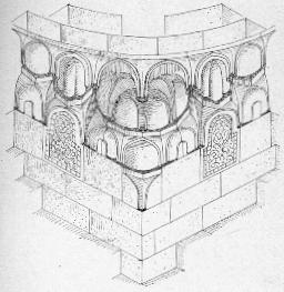 Fig. 53. - Tombe du Karafah du Caire (Dtail des stalactiques de la coupole.)