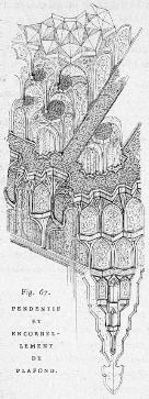 Fig. 67. - Pendentif et encorbellement de plafond.