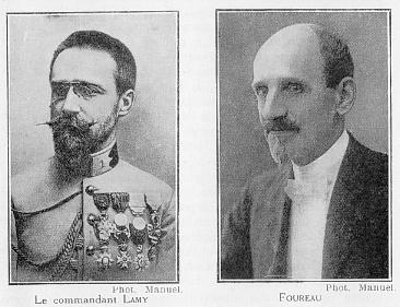 A gauche: Le commandant LAMY ;  droite: FOUREAU