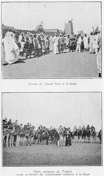 En haut: Arrive du colonel PAYN  In-Salah, en bas: Chefs indignes du Tidikelt
