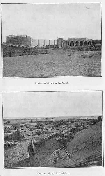 En haut: Chateau d'eau  IN-SALAH, en bas: Ksar el Arab  IN-SALAH