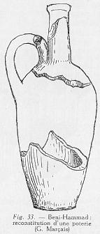 Fig. 33 - Beni-Hammad : reconstitution d'une poterie (G. Marçais)