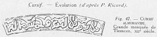 Fig. 42. - CURSIF ALMORAVIDE. Grande mosque de Tlemcen, XIIe sicle.