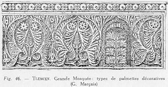 Fig. 46. - TLEMCEN. Grande Mosque: types de palmettes dcoratives (G. Marais)