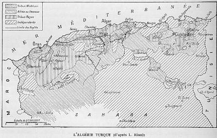 L'ALGÉRIE TURQUE (Cliquer sur l'image pour une meilleure résolution).