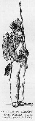 Le soldat de l'expédition d'Alger (d'après une lithographie de Raffet).