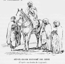 ABD-EL-KADER entouré des siens (d'après un dessin de Legrand).