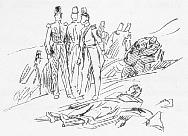 Croquis pour la mort de Damrémont, par Raffet, cul-de-lampe.