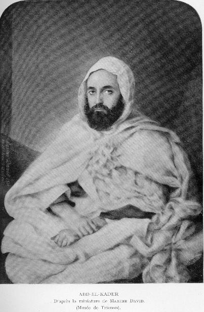 ABD-EL-KADER D'aprs la miniature de Maxime DAVID. (Muse du Trianon). (Cliquer sur l'image pour une meilleure dfinition).