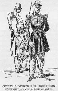 OFFICIER D'ARTILLERIE DE LIGNE (TENUE D'AFRIQUE) (d'après un dessin de Raffet).