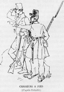 Chasseurs  pied (d'aprs Detaille).