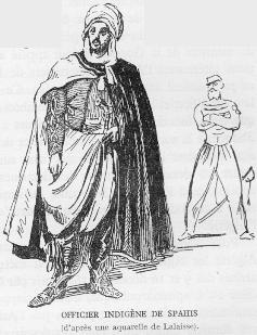 Officier indigène de spahis (d'après une aquarelle de Lalaisse).
