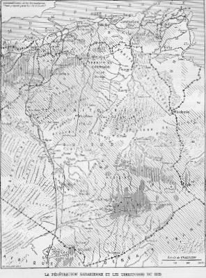 La pntration saharienne et les territoires du sud. Cliquer sur l'image pour une meilleure rsolution (817Ko).