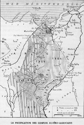 La pacification des confins algéro-marocains. (Cliquer sur l'image pour une meilleure résolution)
